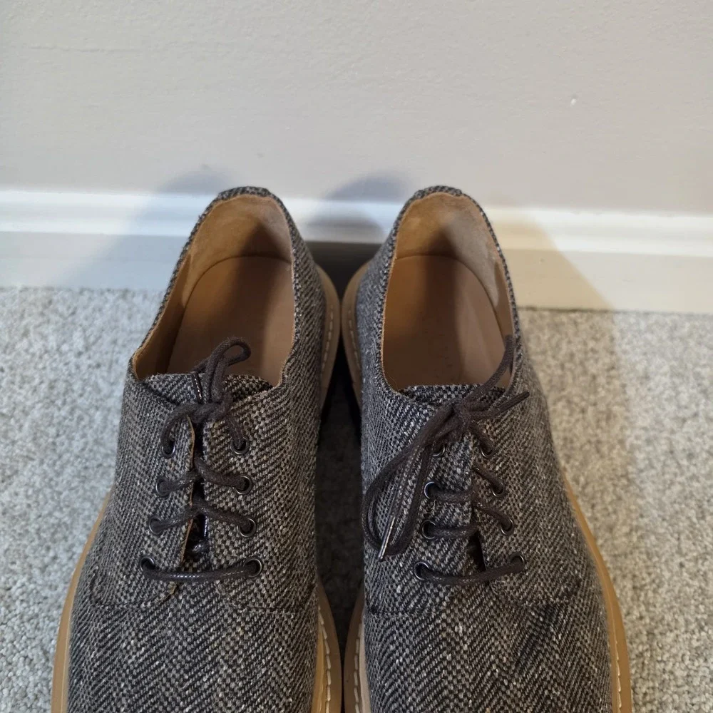 TAFT Country Cap Toe Derby Shoes Mens 8.5 EU 41.5 Tweed Lug Sole NWOB Spain